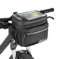 ROCKBROS Bike Handlebar Bag Insulated Bike Basket Cooler Bike Phone Bag Holder Touch Screen Frame Tube Bag Bicycle Accessories Storage Pack Pouch with Shoulder Strap Water Bottle C