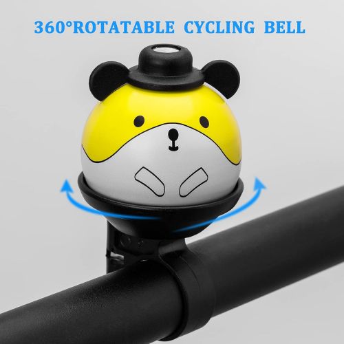  ROCKBROS Bike Bell Kids Bicycle Bell 360° Rotatable Cartoon Cycling Bells Cute Ring Ball Bike Accessories for Girls Boys Scooter Balance Bike