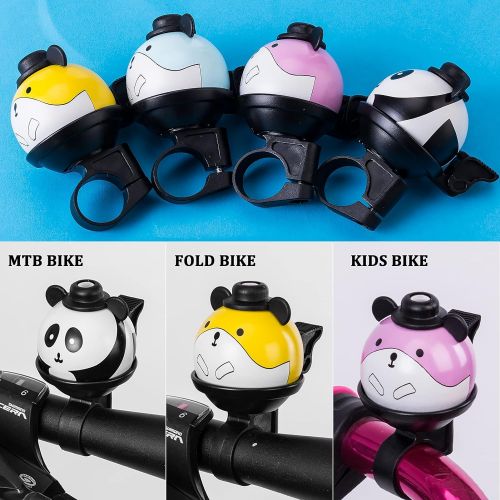  ROCKBROS Bike Bell Kids Bicycle Bell 360° Rotatable Cartoon Cycling Bells Cute Ring Ball Bike Accessories for Girls Boys Scooter Balance Bike