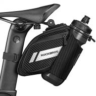 ROCKBROS Bike Saddle Bag Bike Seat Bag with Water Bottle Holder Bicycle Bag Under Seat Waterproof for Road Bike