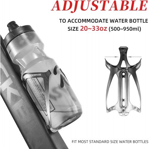  ROCKBROS Bike Water Bottle Holder - Lightweight Aluminum Bike Water Bottle Cage Brackets Adjustable Bicycle Cup Holder for MTB Road Bike