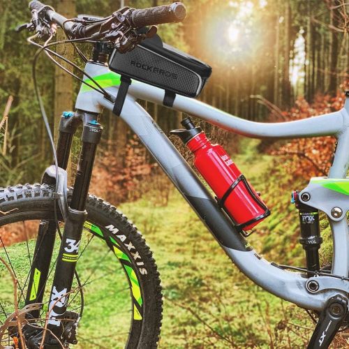  ROCKBROS Bike Phone Bag Bike Pouch Top Tube Bag Bicycle Front Frame Bag Waterproof Bike Accessories Bag Phone Holder Compatible with iPhone Xs Max 11 Pro Plus, Samsung S10