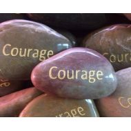 ROCKKINIT Engraved Stones / River Rocks with Inspirational Words - Gifts or Paper Weights - Courage