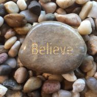 ROCKKINIT Engraved Stones / River Rocks with Inspirational Words - Gifts or Paper Weights - Believe