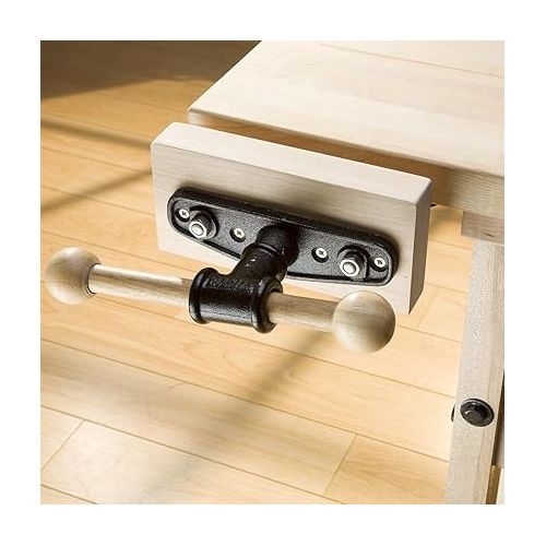  Rockler Quick Release Front Vise - 9” Woodworking Vise Dual Guide Rods Eliminate Racking - Easy to Operate Wood Vise for Home, Studios, Teaching Equipment - Bench Vise Woodworking