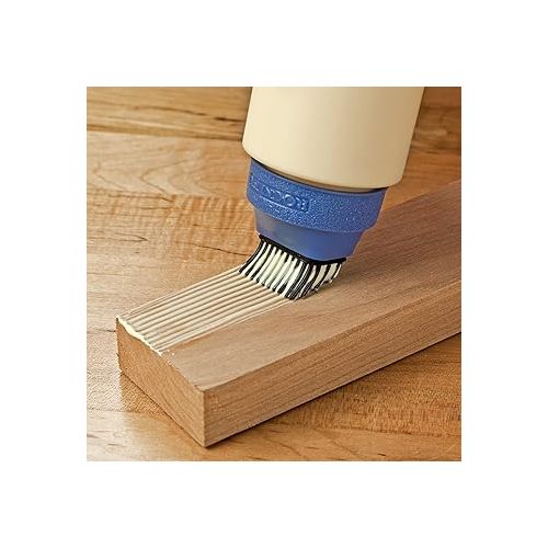  Rockler Wood Glue Applicator Set - Wood Working Glue Bottle (8oz) w/Glue Spout & Red Cap, Glue Line Centering Attachment, Silicone Glue Brush, & More - Easy to Clean Bottle with Brush Applicator