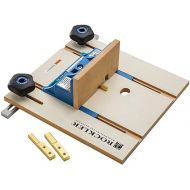 Rockler Wood Router Table Box Joint Jig - Miter Box with Comfortable Ergonomic Knobs - Router Jig Includes Solid Brass Indexing Keys of Three Finger Widths (1/4'', 3/8'', 1/2'')- Table Saw Accessories