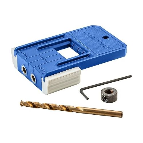  Rockler ¼” Doweling Jig Kit w/Bit & Stop Collar - Durable Glass-Reinforced Nylon Drill Guide - Easy Alignment & Repeatability Dowel Jig - Hang Hole Woodworking Tools for Convenient Storage