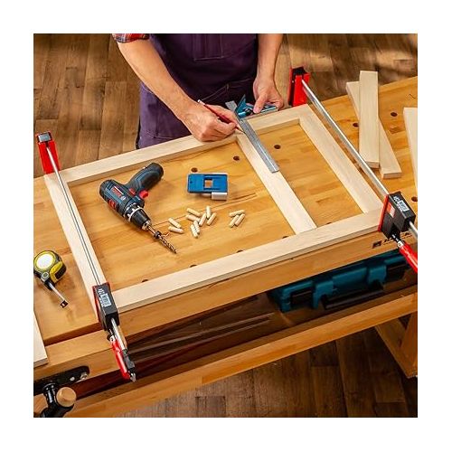  Rockler ¼” Doweling Jig Kit w/Bit & Stop Collar - Durable Glass-Reinforced Nylon Drill Guide - Easy Alignment & Repeatability Dowel Jig - Hang Hole Woodworking Tools for Convenient Storage