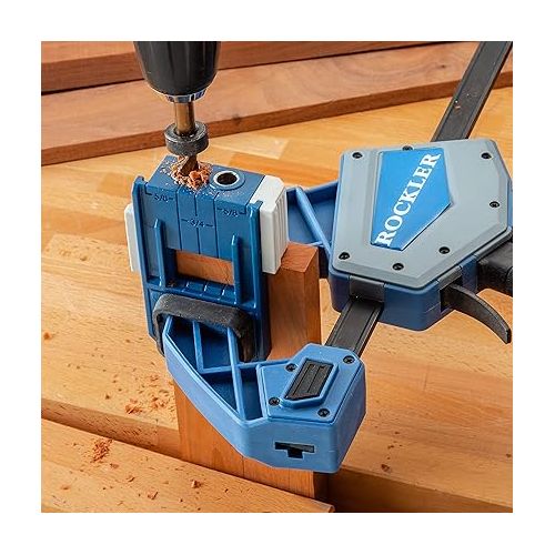  Rockler ¼” Doweling Jig Kit w/Bit & Stop Collar - Durable Glass-Reinforced Nylon Drill Guide - Easy Alignment & Repeatability Dowel Jig - Hang Hole Woodworking Tools for Convenient Storage