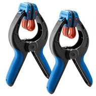 Medium Spring Clamps (Pair) - Easy Squeeze Bandy Clamps Woodworking for Thinner Stock, & Delicate Moldings - One-Handed Operation Medium Clamps - Easy to Grip Nylon Hand Clamps w/Fiberglass