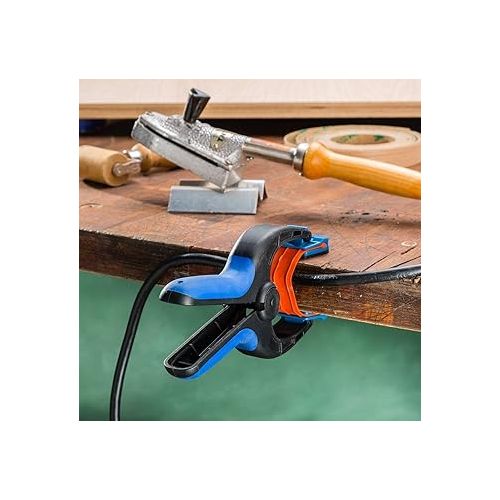  Medium Spring Clamps (Pair) - Easy Squeeze Bandy Clamps Woodworking for Thinner Stock, & Delicate Moldings - One-Handed Operation Medium Clamps - Easy to Grip Nylon Hand Clamps w/Fiberglass