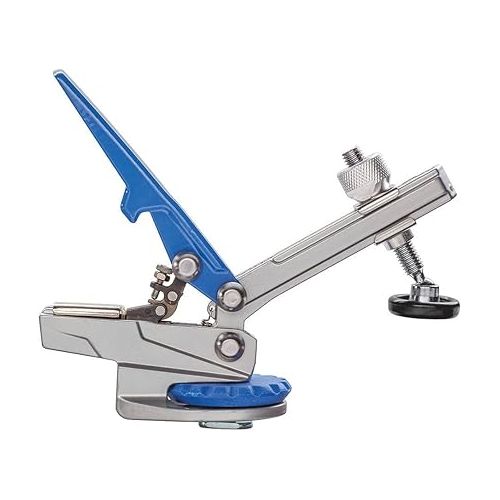  Auto-Lock T-Track Hold Down Clamp - Adjustable Clamps for Woodworking w/Set Screw - T Tracks Woodworking Hold Down Clamps Pivots 3600 to Minimize Obstructions - Heavy-Duty Metal T-Track Stop, Clamp