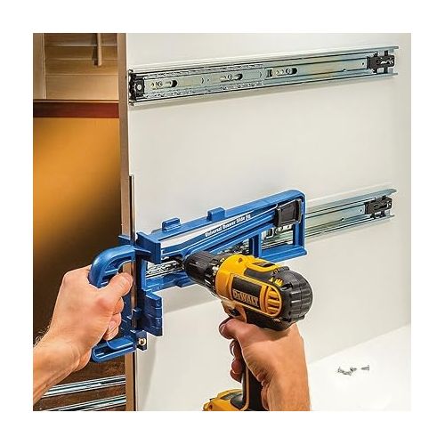  Universal Drawer Slide Jig - Cabinet Hardware Jig Install Drawer Slides Quickly, Accurately - Hardware Installation Jig w/Locking Wedge to Secure Cabinet Slide - Adjustable Foot Woodworking Tools