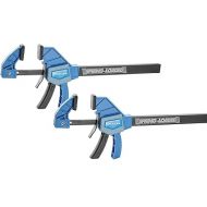 2-Pack 6” Spring Loaded One-Handed Bar Clamps for Woodworking - Hand-Free Position Wood Clamps - Pistol Grip Style Single-Finger Release Trigger Clamp - Adjustable Wood Working Clamps