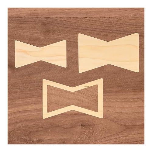  Bow Tie Inlay Kit w/Frame, Bit, & Bushing - Decorative Router Templates for Woodworking - Transparent Butterfly Inlay Template Set - 3-in-1 Acrylic Router Inlay Kit for Precise Cuts