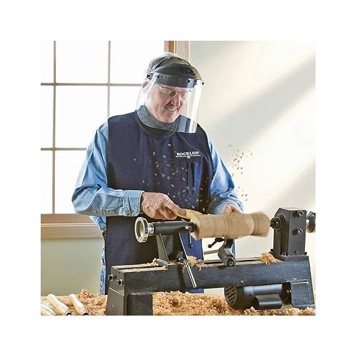  ROCKLER Wood Working Denim Apron -Woodworking Apron Protects from Flying Chips, Shavings - Comfortable Knee-Length Shop Aprons for Men - Workshop Safety Heavy Duty Apron - Woodworking Gifts for Men