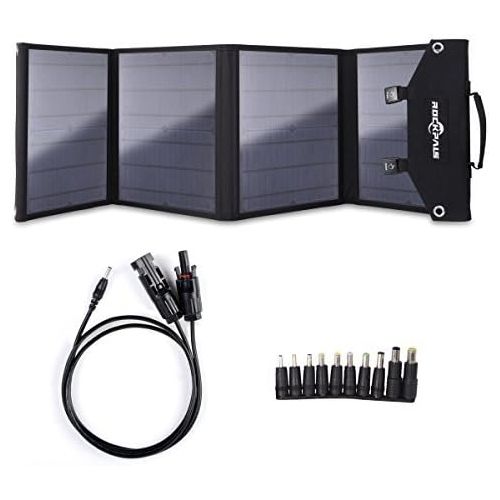  [아마존핫딜][아마존 핫딜] ROCKPALS Foldable 60W Solar Panel Charger for Suaoki/Jackery Explorer 240 / Webetop/Goal Zero Yeti/Paxcess Portable Power Station Generator and USB Devices, QC3.0 USB Ports