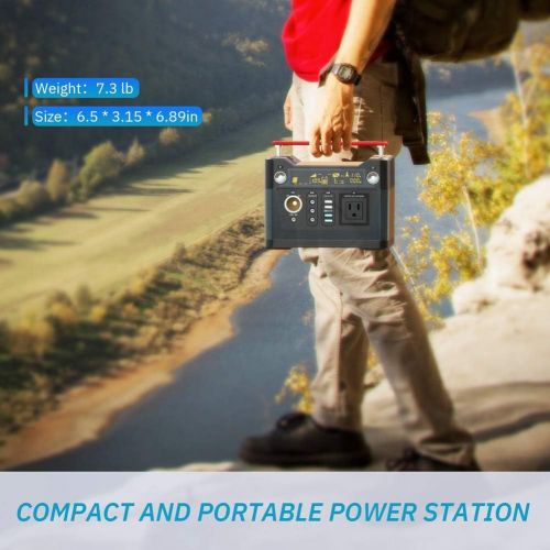  [아마존핫딜][아마존 핫딜] ROCKPALS 300W Portable Generator Lithium Portable Power Station, 280Wh CPAP Backup Battery Pack UPS Power Supply 110V AC Outlet, QC3.0 USB, 12V/24V DC, LED Flashlight for Camping,