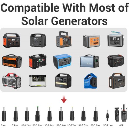  [무료배송] 휴대용 접이식 태양열 전기 충전패널 Rockpals SP003 100W Foldable Solar Panel Charger for Suaoki Portable Generator / 8mm Goal Zero Yeti Power Station/Jackery Explorer 240, Webetop Battery Pack/USB Devices, with 3 USB Ports