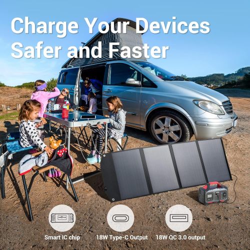  [무료배송] 휴대용 접이식 태양열 전기 충전패널 Rockpals SP003 100W Foldable Solar Panel Charger for Suaoki Portable Generator / 8mm Goal Zero Yeti Power Station/Jackery Explorer 240, Webetop Battery Pack/USB Devices, with 3 USB Ports