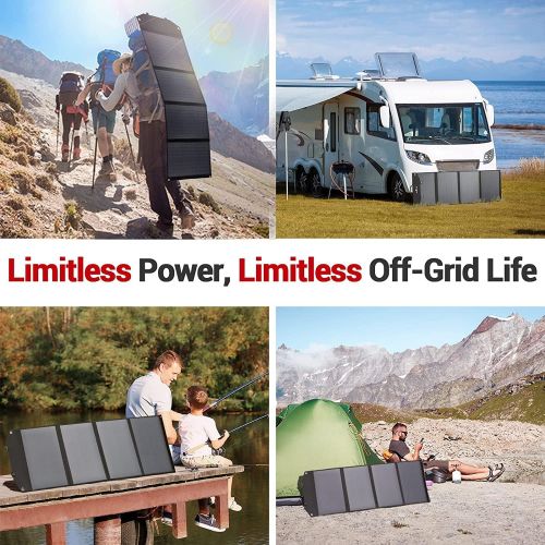  [무료배송] 휴대용 접이식 태양열 전기 충전패널 Rockpals SP003 100W Foldable Solar Panel Charger for Suaoki Portable Generator / 8mm Goal Zero Yeti Power Station/Jackery Explorer 240, Webetop Battery Pack/USB Devices, with 3 USB Ports