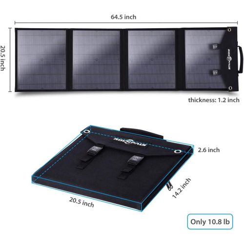 Rockpals 100W Foldable Solar Panel Charger for Suaoki Portable Generator  8mm Goal Zero Yeti 100150400 Power StationWebetop Battery PackUSB Devices, with 3 USB Ports