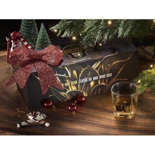  [아마존베스트]ROCKSLY Whiskey Stones Gift Set with Stand | 13-Piece Handcrafted Whiskey Glass Set Granit Whiskey Rocks for Perfect Drink | Whiskey Gift Set & Whiskey Kit | Best Whisky Stones Glass Set f