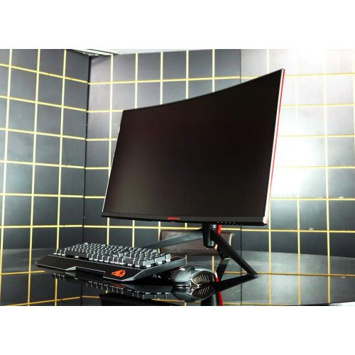  ROCKSOUL RSGM-32K3G 32 inch 144Hz QHD 2K Curved Gaming Monitor 2560x1440 Widescreen; Adjustable Stand, 1440P 2K Resolution & FreeSync