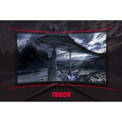  ROCKSOUL RSGM-32K3G 32 inch 144Hz QHD 2K Curved Gaming Monitor 2560x1440 Widescreen; Adjustable Stand, 1440P 2K Resolution & FreeSync