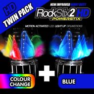 ROCKSTIX 2 HD BLUE, BRIGHT LED LIGHT UP DRUMSTICKS, with fade effect, Set your gig on fire! (BLUE and COLOR CHANGE TWIN PACK)