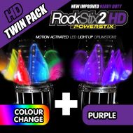 ROCKSTIX 2 HD DEEP PURPLE, BRIGHT LED LIGHT UP DRUMSTICKS, with fade effect, Set your gig on fire! (PURPLE and COLOR CHANGE TWIN PACK)