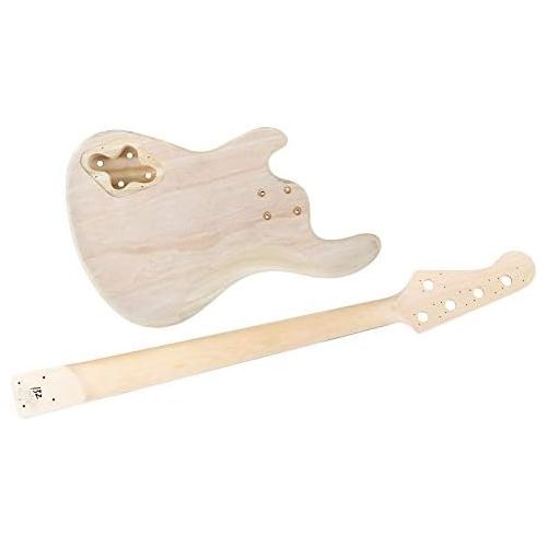  [아마존베스트]Rocktile DIY JBH5 Electric Bass Kit - Do-it-Yourself 5-String Construction Kit JB-Style - Body: Paulownia - Neck: Screwed Maple - Fingerboard: Blackwood