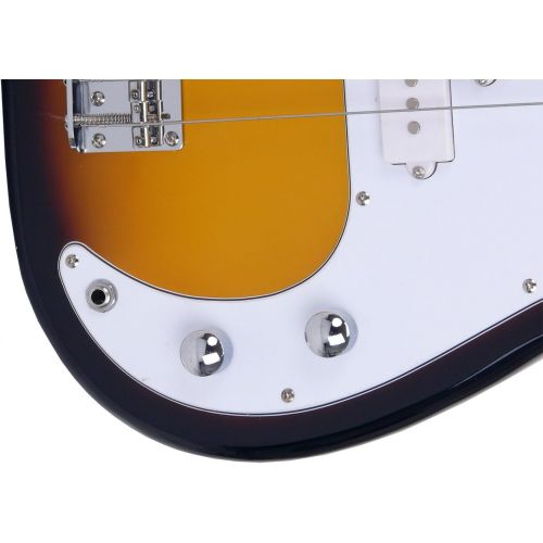  [아마존베스트]Rocktile Punsher Preci Style Electric Bass (bass guitar, split pickups, 22 frets, fingerboard in Rosewood optics) sunburst