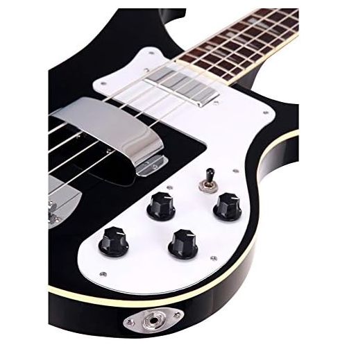  [아마존베스트]Rocktile Pro RB-400B Blackbird Electric Bass Longscale, Humbucker, Single Coil, Glued Neck, Black