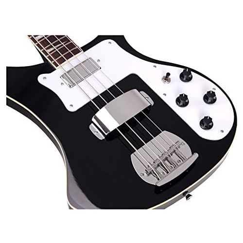  [아마존베스트]Rocktile Pro RB-400B Blackbird Electric Bass Longscale, Humbucker, Single Coil, Glued Neck, Black