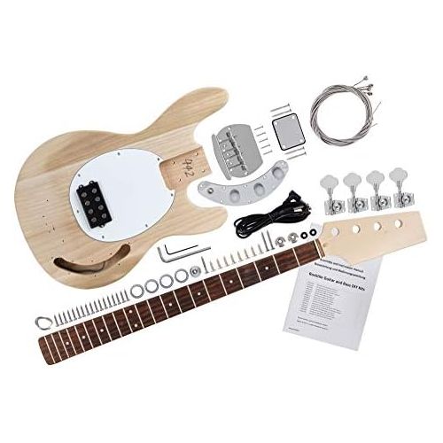  [아마존베스트]Rocktile DIY MM Construction Kit Electric Bass - Do-It-Yourself Kit MM-Style - Body: Paulownia - Neck: Screwed Maple - Fingerboard: Blackwood