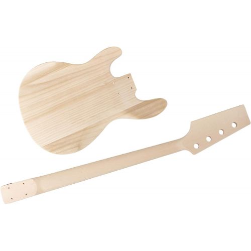  [아마존베스트]Rocktile DIY MM Construction Kit Electric Bass - Do-It-Yourself Kit MM-Style - Body: Paulownia - Neck: Screwed Maple - Fingerboard: Blackwood