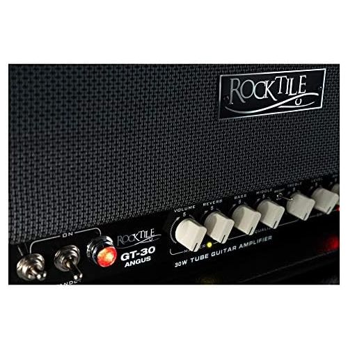  [아마존베스트]Rocktile GT-30 Angus Full Tube Guitar Amplifier Top Part (30 Watt, 2 Channels (Clean/Drive), Effect Loop, 3-Band EQ and Reverb, Outputs for 1 or 2 Boxes)