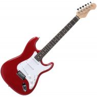 [아마존베스트]Rocktile Sphere Classic Red Electric Guitar (white pickguard, 3x single coil pickups, 21 frets, rosewood fingerboard, tremolo bridge, including 2.5m guitar cable, tremolo lever and