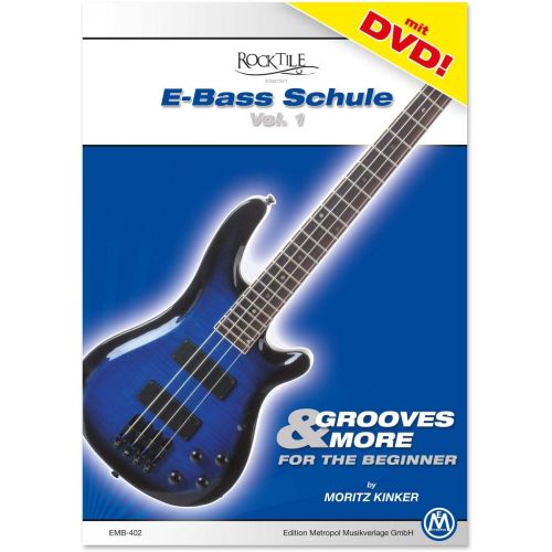  [아마존베스트]Rocktile Pro BB104-B BattleBone Electric Bass Set Heavy Design with 2 Pickups and 2 Tone Controls Including Guitar Strap, Cable and Electric Bass School Black