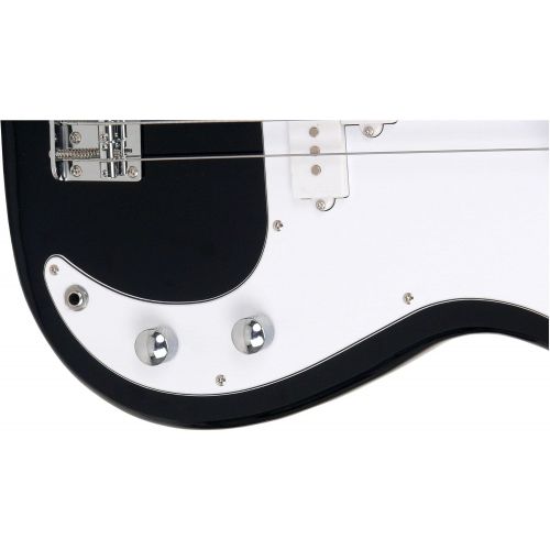  [아마존베스트]Rocktile Puncher Electric Bass Guitar Set Preci-Style Electric Bass Chrome Hardware 22 Frets with Bass Amplifier Black