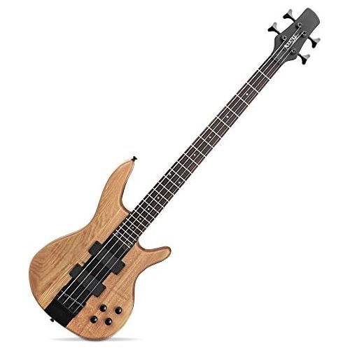  [아마존베스트]Rocktile Pro LB104-N LowBone Electric Bass Set Longscale Electric Bass with 2 Pickups and 2 Tone Controls Includes Guitar Strap, Cable and Electric Bass School Natural