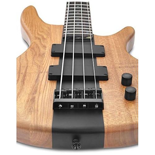 [아마존베스트]Rocktile Pro LB104-N LowBone Electric Bass Set Longscale Electric Bass with 2 Pickups and 2 Tone Controls Includes Guitar Strap, Cable and Electric Bass School Natural