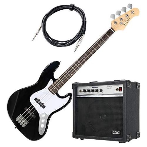  [아마존베스트]Rocktile Fatboy II Electric Bass Set Including Soundking Bass Amp and Cable Black