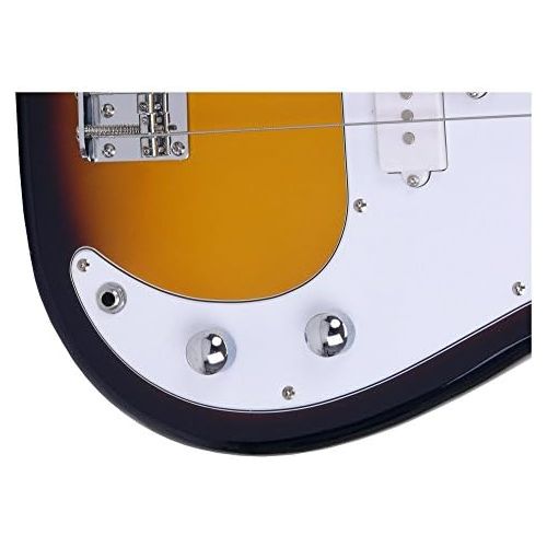  [아마존베스트]Rocktile Puncher Electric Bass Sunburst Set (Preci-Style Electric Bass Chrome, 22 Frets, with Bass Amplifier) Sunburst
