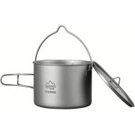 ROCREEK Titanium 900ml Pot with Bail Handle Cookware for Backpacking Camping