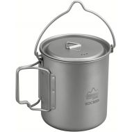 ROCREEK Titanium 750ml Pot with Bail Handle Cookware for Backpacking Camping