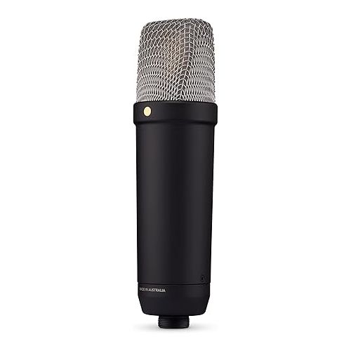 로데 RØDE NT1 5th Generation Large-diaphragm Studio Condenser Microphone with XLR and USB Outputs, Shock Mount and Pop Filter for Music Production, Vocal Recording and Podcasting (Black)