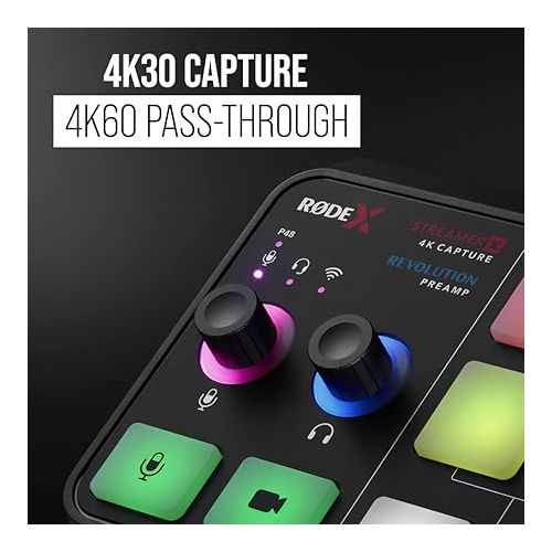 로데 RØDE X Streamer X Professional Integrated Audio Interface and 4K Video Capture Card with XLR, HDMI and TRRS Connectivity for Streaming, Gaming and Content Creation